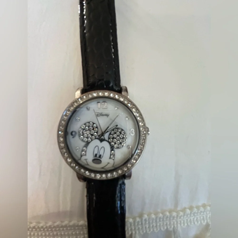 Vintage Disney‎ Crystal Rhinestone Stainless Steel Watch